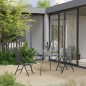 vidaXL Juego de comedor de jardín 3 piezas acero antracita vidaXL Juego de comedor de jardín 3 piezas acero antracita
