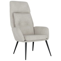 vidaXL Sillón de relax de piel de ante sintética gris claro