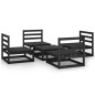 vidaXL Juego de muebles de jardín 5 pzas y cojines negro madera pino vidaXL Juego de muebles de jardín 5 pzas y cojines negro madera pino