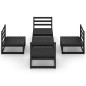 vidaXL Juego de muebles de jardín 5 pzas y cojines negro madera pino vidaXL Juego de muebles de jardín 5 pzas y cojines negro madera pino