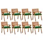 vidaXL Sillas de jardín 8 uds madera maciza de teca con cojines vidaXL Sillas de jardín 8 uds madera maciza de teca con cojines