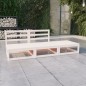 vidaXL Set de salón de jardín de 3 piezas blanco madera maciza de pino vidaXL Set de salón de jardín de 3 piezas blanco madera maciza de pino
