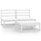 vidaXL Set de salón de jardín de 3 piezas blanco madera maciza de pino vidaXL Set de salón de jardín de 3 piezas blanco madera maciza de pino