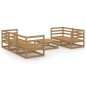 vidaXL Muebles de jardín 6 piezas marrón miel madera madera de pino vidaXL Muebles de jardín 6 piezas marrón miel madera madera de pino