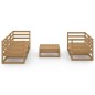 vidaXL Muebles de jardín 6 piezas marrón miel madera madera de pino vidaXL Muebles de jardín 6 piezas marrón miel madera madera de pino