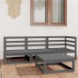vidaXL Juego de muebles de jardín 4 piezas gris madera maciza de pino vidaXL Juego de muebles de jardín 4 piezas gris madera maciza de pino
