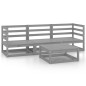 vidaXL Juego de muebles de jardín 4 piezas gris madera maciza de pino vidaXL Juego de muebles de jardín 4 piezas gris madera maciza de pino