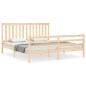 vidaXL Estructura de cama de matrimonio con cabecero madera maciza vidaXL Estructura de cama de matrimonio con cabecero madera maciza