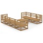 vidaXL Muebles de jardín 8 piezas marrón miel madera maciza de pino