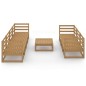 vidaXL Muebles de jardín 8 piezas marrón miel madera maciza de pino