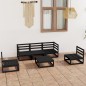 vidaXL Juego de muebles de jardín 6 piezas negro madera maciza de pino vidaXL Juego de muebles de jardín 6 piezas negro madera maciza de pino