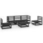 vidaXL Juego de muebles de jardín 6 piezas negro madera maciza de pino vidaXL Juego de muebles de jardín 6 piezas negro madera maciza de pino