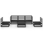 vidaXL Juego de muebles de jardín 6 piezas negro madera maciza de pino vidaXL Juego de muebles de jardín 6 piezas negro madera maciza de pino
