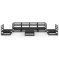 vidaXL Juego de muebles de jardín 7 piezas negro madera maciza de pino vidaXL Juego de muebles de jardín 7 piezas negro madera maciza de pino