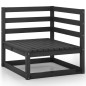 vidaXL Juego de muebles de jardín 7 piezas negro madera maciza de pino vidaXL Juego de muebles de jardín 7 piezas negro madera maciza de pino