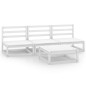 vidaXL Set de salón de jardín de 4 pzas blanco madera maciza de pino vidaXL Set de salón de jardín de 4 pzas blanco madera maciza de pino