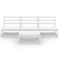 vidaXL Set de salón de jardín de 4 pzas blanco madera maciza de pino vidaXL Set de salón de jardín de 4 pzas blanco madera maciza de pino