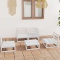 vidaXL Set de salón de jardín de 5 pzas blanco madera maciza de pino vidaXL Set de salón de jardín de 5 pzas blanco madera maciza de pino