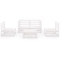 vidaXL Set de salón de jardín de 5 pzas blanco madera maciza de pino vidaXL Set de salón de jardín de 5 pzas blanco madera maciza de pino