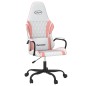 vidaXL Silla gaming de masaje cuero sintético blanco y rosa vidaXL Silla gaming de masaje cuero sintético blanco y rosa