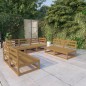 vidaXL Muebles de jardín 7 piezas marrón miel madera maciza de pino vidaXL Muebles de jardín 7 piezas marrón miel madera maciza de pino