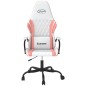 vidaXL Silla gaming de masaje cuero sintético blanco y rosa vidaXL Silla gaming de masaje cuero sintético blanco y rosa