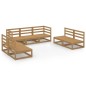 vidaXL Muebles de jardín 7 piezas marrón miel madera maciza de pino vidaXL Muebles de jardín 7 piezas marrón miel madera maciza de pino