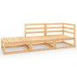 vidaXL Juego de salón de jardín 3 piezas madera maciza de pino