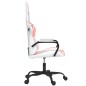 vidaXL Silla gaming de masaje cuero sintético blanco y rosa vidaXL Silla gaming de masaje cuero sintético blanco y rosa