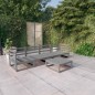 vidaXL Muebles de jardín 5 piezas gris madera maciza de pino vidaXL Muebles de jardín 5 piezas gris madera maciza de pino