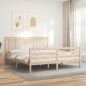 vidaXL Estructura de cama de matrimonio con cabecero madera maciza vidaXL Estructura de cama de matrimonio con cabecero madera maciza