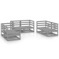 vidaXL Juego de muebles de jardín 6 piezas gris madera maciza de pino vidaXL Juego de muebles de jardín 6 piezas gris madera maciza de pino