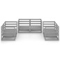 vidaXL Juego de muebles de jardín 6 piezas gris madera maciza de pino vidaXL Juego de muebles de jardín 6 piezas gris madera maciza de pino