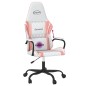 vidaXL Silla gaming de masaje cuero sintético blanco y rosa vidaXL Silla gaming de masaje cuero sintético blanco y rosa