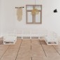 vidaXL Set de salón de jardín de 8 piezas blanco madera maciza de pino vidaXL Set de salón de jardín de 8 piezas blanco madera maciza de pino