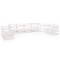vidaXL Set de salón de jardín de 8 piezas blanco madera maciza de pino vidaXL Set de salón de jardín de 8 piezas blanco madera maciza de pino