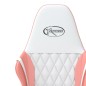 vidaXL Silla gaming de masaje cuero sintético blanco y rosa vidaXL Silla gaming de masaje cuero sintético blanco y rosa
