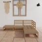 vidaXL Muebles de jardín 5 piezas marrón miel madera maciza de pino vidaXL Muebles de jardín 5 piezas marrón miel madera maciza de pino
