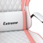 vidaXL Silla gaming de masaje cuero sintético blanco y rosa vidaXL Silla gaming de masaje cuero sintético blanco y rosa