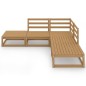 vidaXL Muebles de jardín 5 piezas marrón miel madera maciza de pino vidaXL Muebles de jardín 5 piezas marrón miel madera maciza de pino