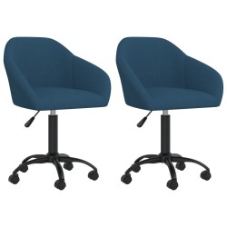 vidaXL Sillas de comedor giratorias 2 uds terciopelo azul