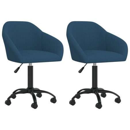 vidaXL Sillas de comedor giratorias 2 uds terciopelo azul