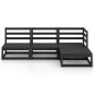 vidaXL Juego de muebles de jardín 4 piezas negro madera maciza de pino vidaXL Juego de muebles de jardín 4 piezas negro madera maciza de pino