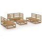 vidaXL Muebles de jardín 7 piezas marrón miel madera maciza de pino vidaXL Muebles de jardín 7 piezas marrón miel madera maciza de pino