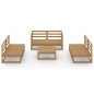 vidaXL Muebles de jardín 7 piezas marrón miel madera maciza de pino vidaXL Muebles de jardín 7 piezas marrón miel madera maciza de pino