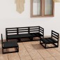 vidaXL Juego de muebles de jardín 5 piezas negro madera maciza de pino vidaXL Juego de muebles de jardín 5 piezas negro madera maciza de pino
