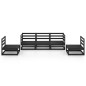 vidaXL Juego de muebles de jardín 5 piezas negro madera maciza de pino vidaXL Juego de muebles de jardín 5 piezas negro madera maciza de pino