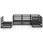 vidaXL Juego de muebles de jardín 5 piezas negro madera maciza de pino 