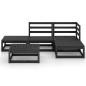 vidaXL Juego de muebles de jardín 5 piezas negro madera maciza de pino vidaXL Juego de muebles de jardín 5 piezas negro madera maciza de pino