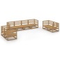 vidaXL Muebles de jardín 8 piezas marrón miel madera madera de pino